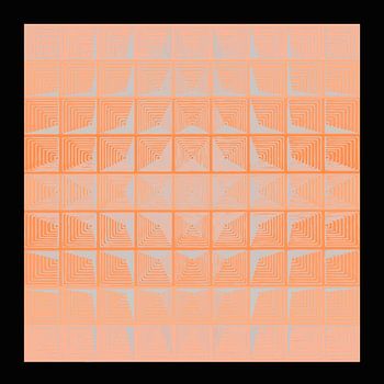 Verner Panton inspirierte Pfirsichfarbene Abstraktion