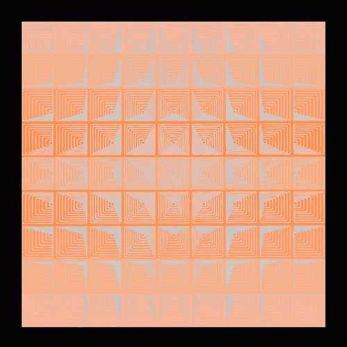 Verner Panton geïnspireerde perzikachtige abstractie van Mad Dog Art