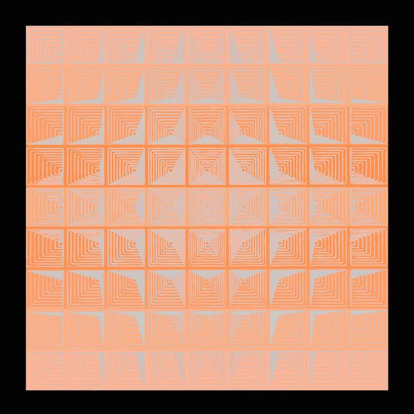 Verner Panton geïnspireerde perzikachtige abstractie van Mad Dog Art