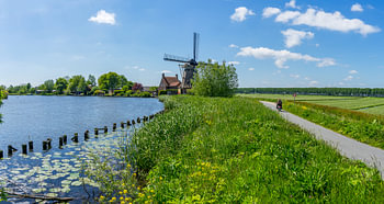 Windmolen langs de Vecht rivier