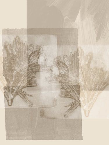 Elegant rustic neutral botanical abstract wall art II by Dina Dankers