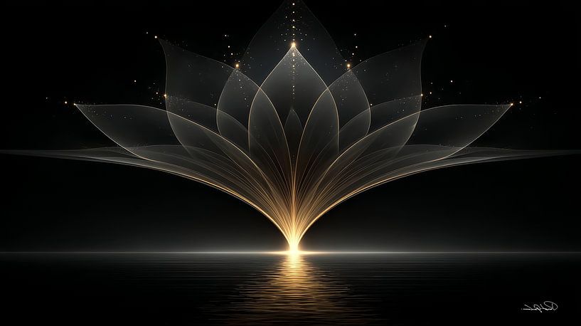 abstract black with soft gold by Gelissen Artworks