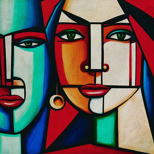 The woman steps into the foreground