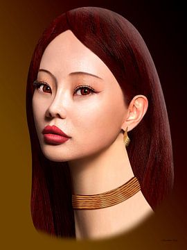 Aziatisch Met Rood Haar van Ton van Hummel (Alias HUVANTO)