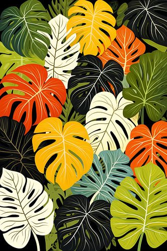 Monstera Bladeren Illustratie
