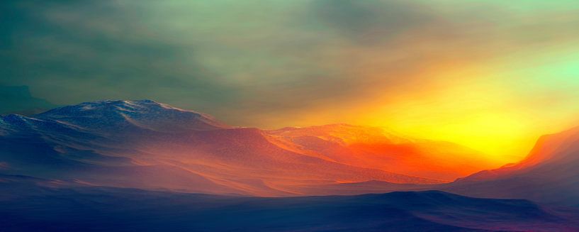 Coucher de soleil dans les montagnes 23 par Angel Estevez