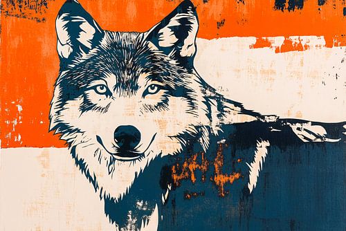 Loup dans un style pop art moderne