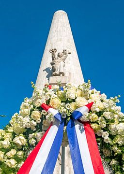 Wreath at the National Monument on the Dam in Amsterdam Netherlands by Eye on You