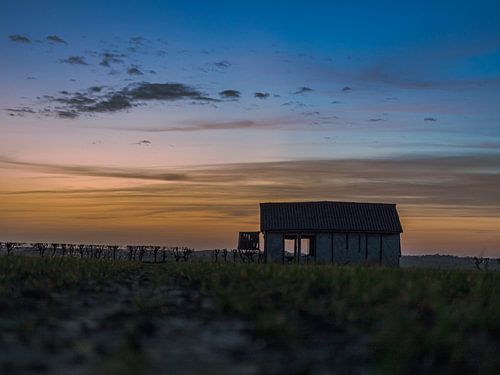 Abandoned shed at dusk