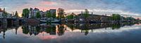 Panorama of the Amstel River in Amsterdam, 2020