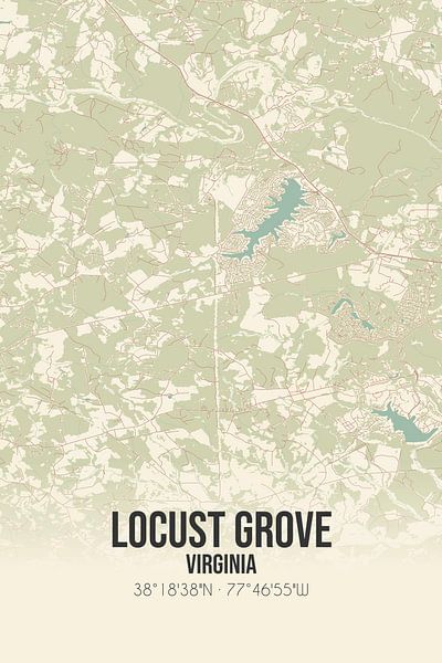 Vintage map of Locust Grove (Virginia), USA. by Prints of Place