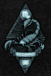Emblème du signe du zodiaque du Scorpion sur John Dan