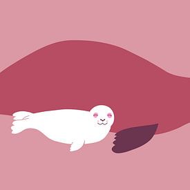 Mother seal with young by Studio Mattie