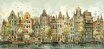 Schilderij van Amsterdam van Kunst Kriebels