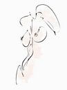 Strichzeichnung Brüste einer nackten Frau mit Aquarell von Art By Dominic Miniaturansicht
