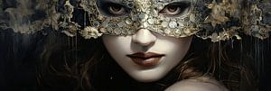 Mystère d'or - Masque Portrait d'or