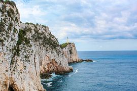 Leuchtturm auf der griechischen Insel Lefkada von Linda Herfs