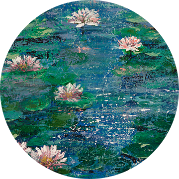 Dromerige Waterlelies 'Sprakling Lilies' van Claudia Rosa Art