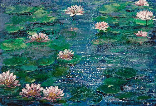 Impression d'art sur les nénuphars 'Sprakling Lilies' ; sur Claudia Rosa Art