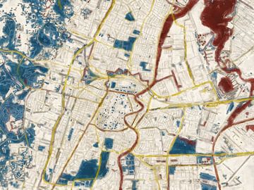Stadtplan Haarlem | Mitternachtsgold | Rot-Blau-Gold von Map Art Studio