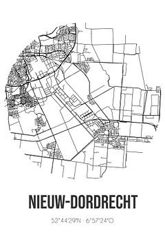 Nieuw-Dordrecht (Drenthe) | Karte | Schwarz und Weiß von Rezona