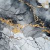 Marble abstraction in grey, white and gold by Digitale Schilderijen