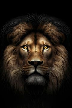 Portrait lion head by Ellen Van Loon