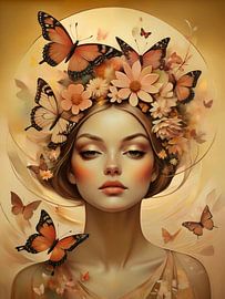 Oranje Vlindertuin van Hilde Remerie Photography and digital art