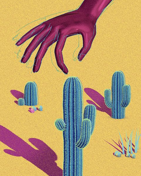 cactus à main par Klaudia Kogut