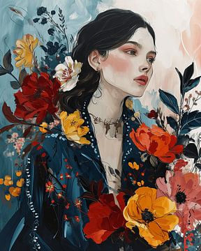Botanisch portret in warme kleuren van Carla Van Iersel