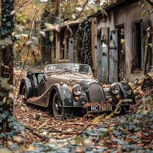 MG Morgan Roadster vergessen Lost Place Wald Herbst