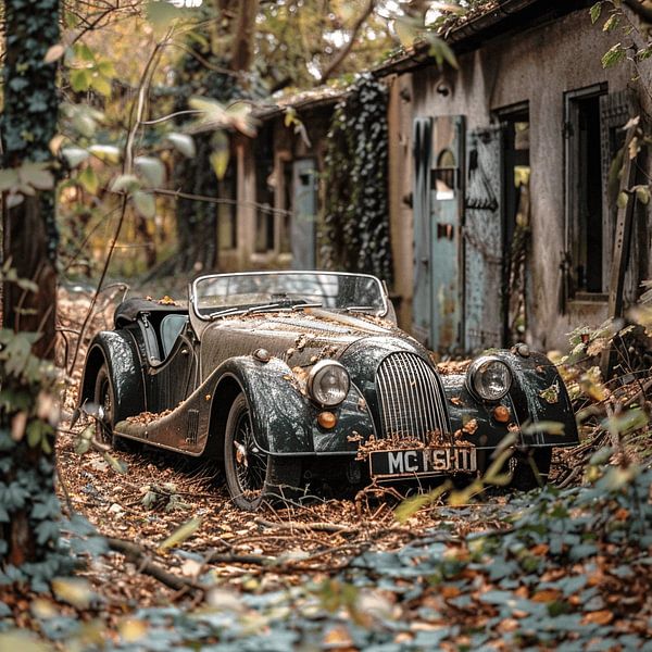 MG Morgan Roadster forgotten Lost Place Forest Autumn by gm_designs