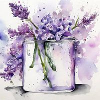 Lilac in a Vase, Watercolour