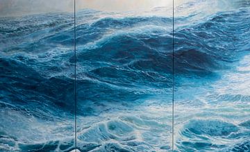 Triptych Wind force 10 on the ocean by Bert Oosthout