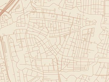 Terracotta style map of Leiden Centrum by Map Art Studio