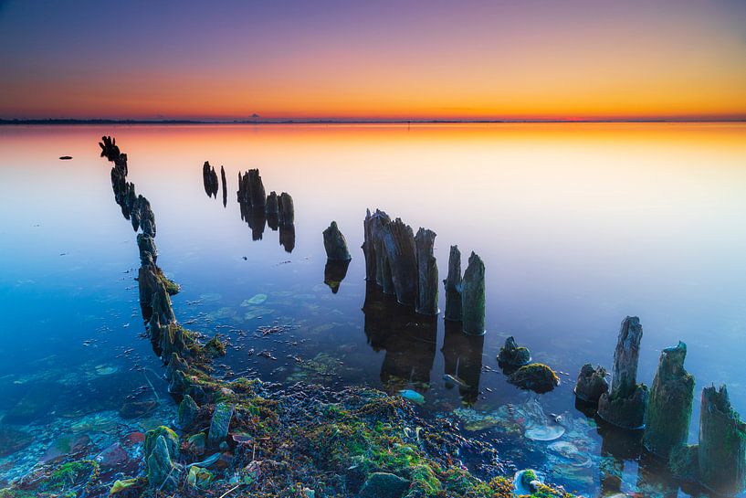 Sunset at the Grevelingen by Marcel de Vos