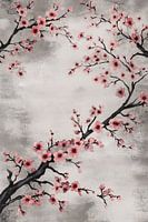 Blossom branches on peaceful background