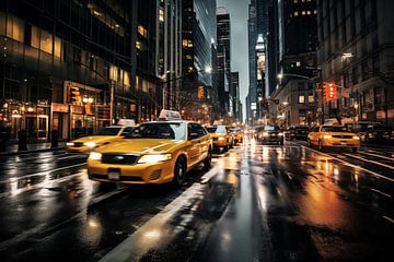 Verkeer op 5th Avenue NYC in de avond van Animaflora PicsStock