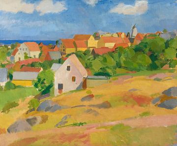 Karl Isakson - Uitzicht over Gudhjem (1921) van Peter Balan