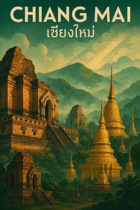 Chiang Mai Bergtempel - Altes Lanna Königreich Kunstdruck