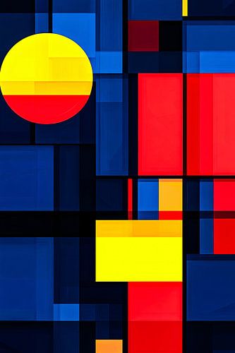 Dessin abstrait avec des couleurs primaires