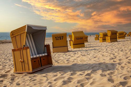 Strandstoelen op het strand van Sylt