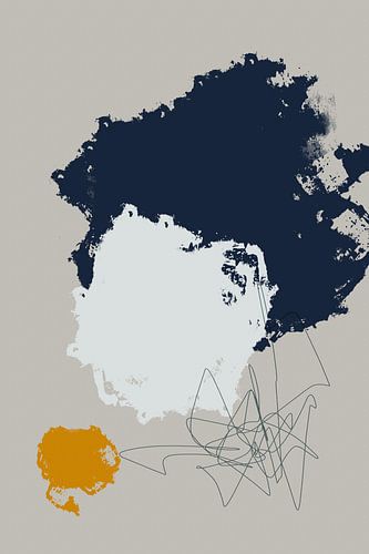 Moderne abstracte kunst. Heldere pastelkleuren. Grijs, wit, zwart, geel.