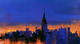 Empire State Building, New York – abstraktes Panorama von TheXclusive Art