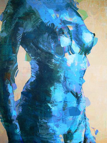 Cool blue lady.