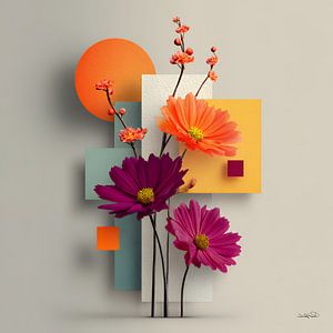 Abstrakt mit Blumen