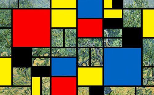 Mondrian and van Gogh (together in one work of art)