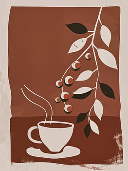 Boho koffiekopje en plant