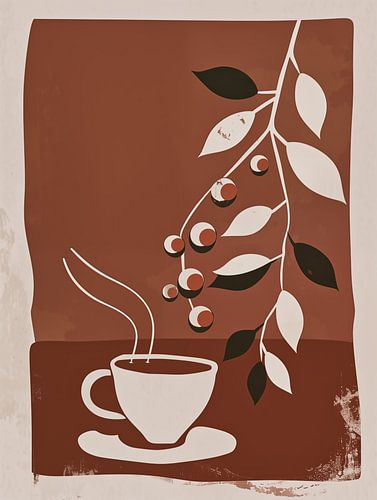 Boho koffiekopje en plant