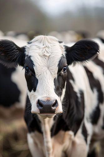 Portret van een nieuwsgierige koe
